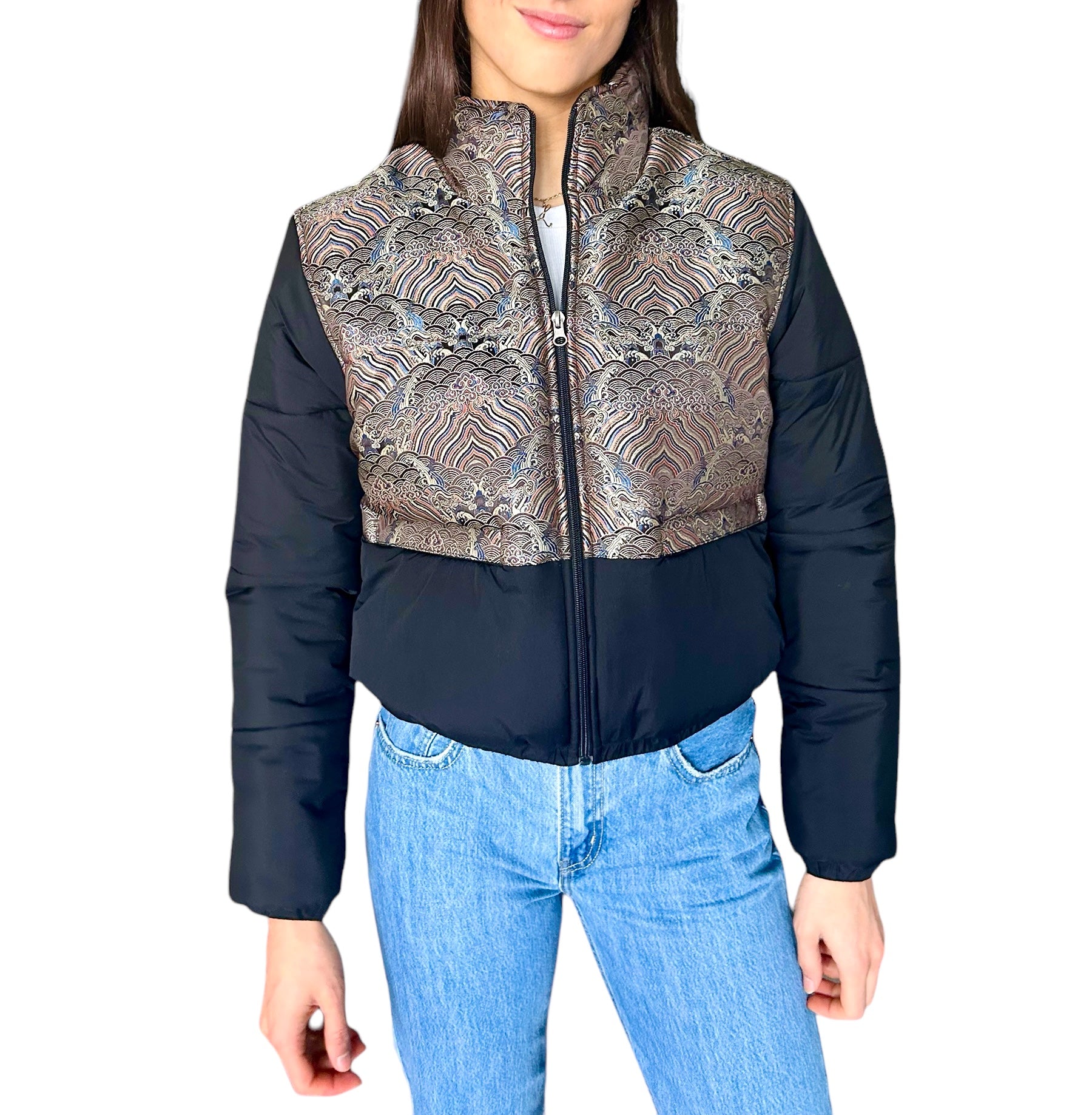 [ JEANS] Crop Satin Puffer Jacket ☆送料込☆ Crop Puffer Jacket – Y Bhutan