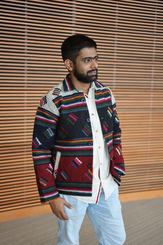 Colorful Striped Yathra Jacket