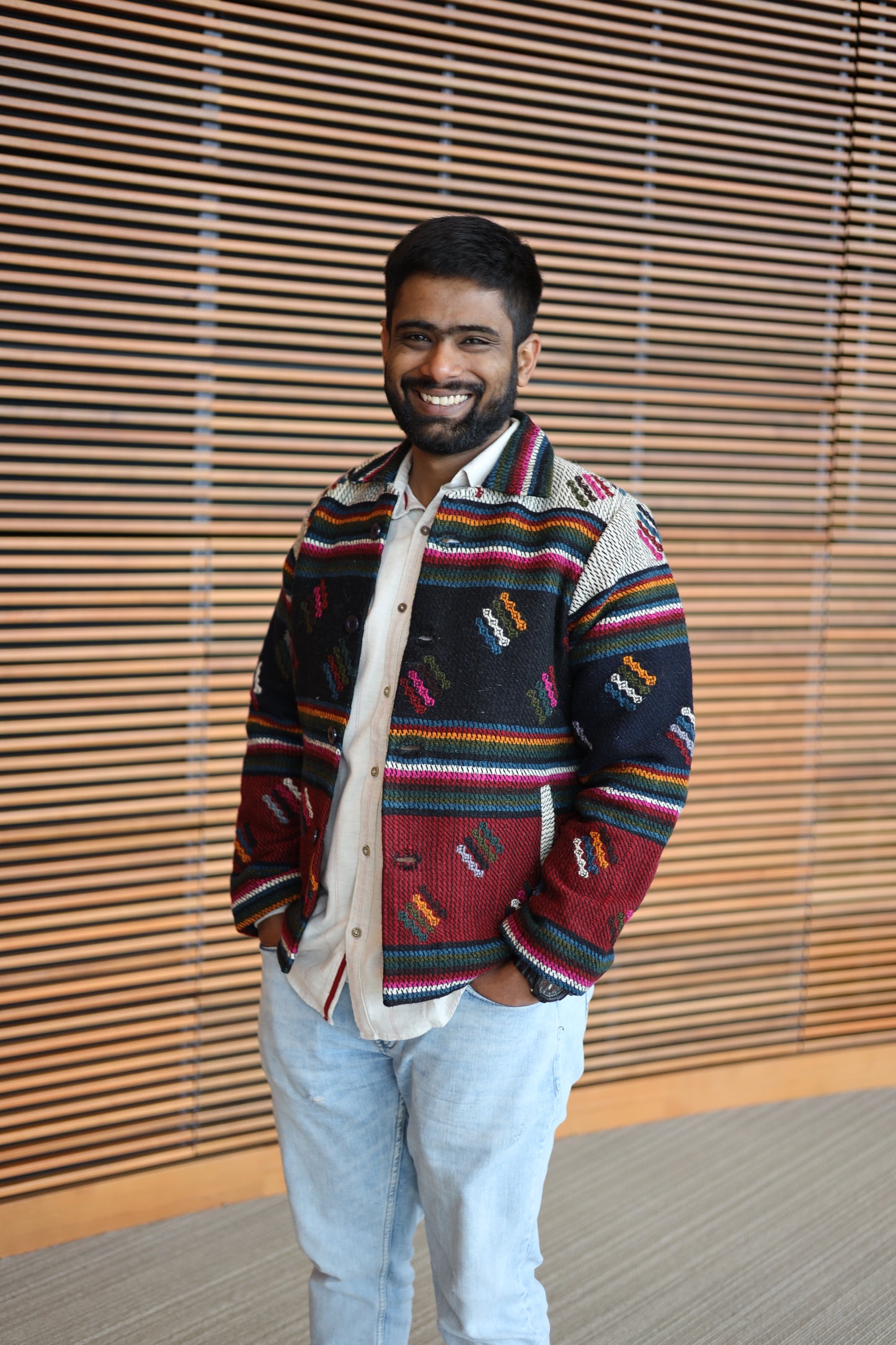 Colorful Striped Yathra Jacket