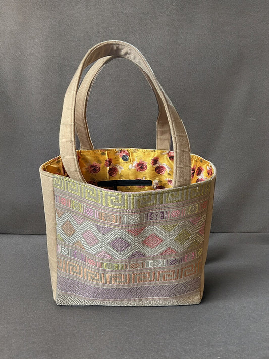 Silk-on-Cotton Tote